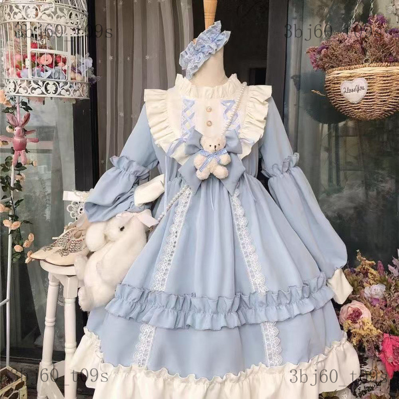 Váy Lolita Bộ váy Lolita, váy học sinh loli dễ thương kiểu Nhật, mùa xuân và mùa thu. lolita Váy nữ 