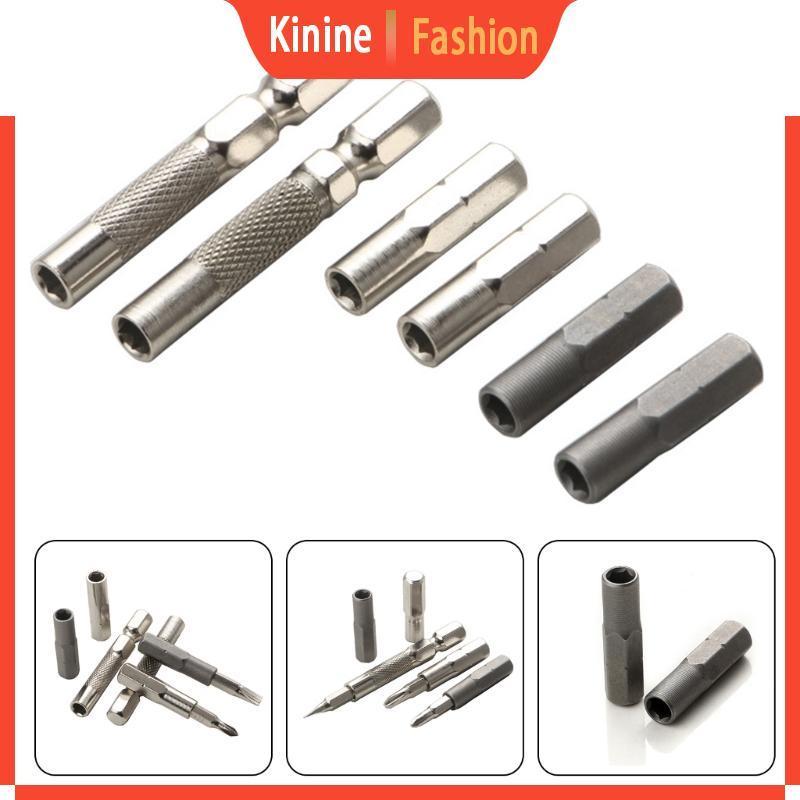 2Pcs Magnetic Socket Adapter 6.35mm to 4mm Bit 1/4Inch Screwdriver Bit Adapter