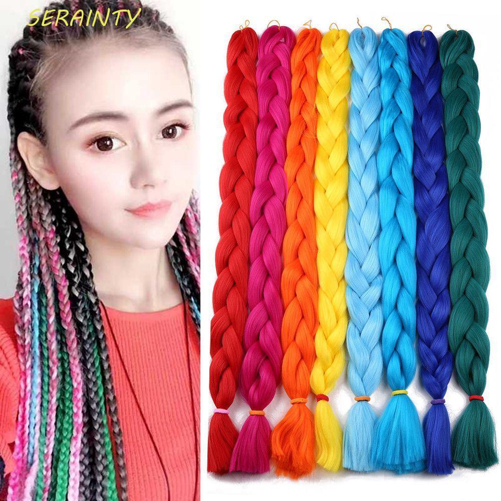 SERAINTY Jumbo Bện Kanekalon Kiểu tóc Afro Twist Braids Bím giả
