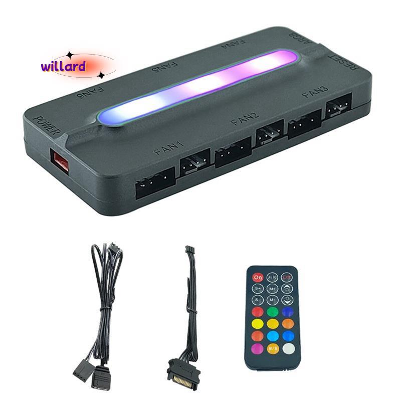 Bộ điều khiển ARGB 5V / 3Pin ARGB 4Pin Quạt PWM Hub Quạt ARGB Hub ARGB Bộ chia trung tâm cho máy tín