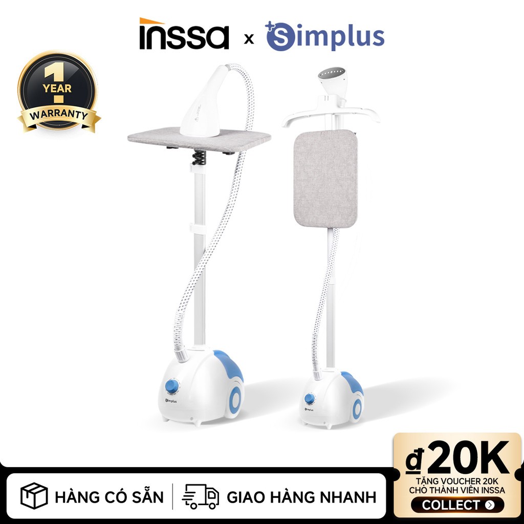 Inssa × Simplus Bàn Ủi Hơi Nước Đứng Công Suất Lớn 2000W Dung Tích 1.8L GTJH014 - Bảo Hành 1 Năm