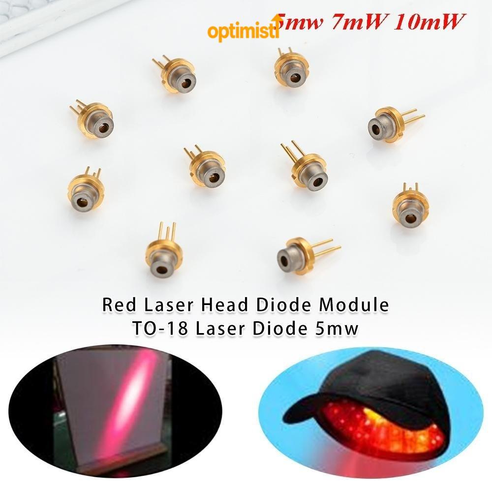OPTIM DIY Hồng ngoại đốt cháy công suất cao, 3V 5V Lab 650nm Mô-đun điốt đầu laser đỏ, 5mW 7mW 10mW 