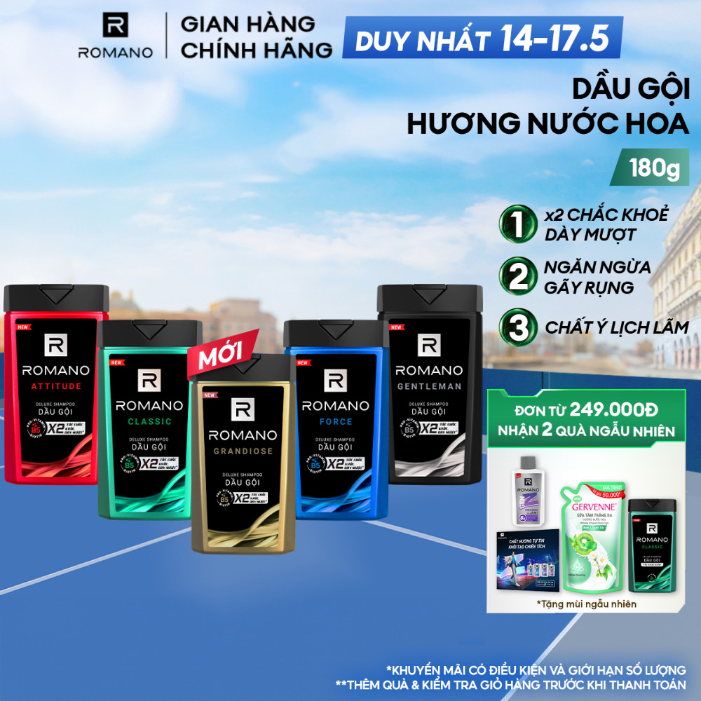 Dầu gội nam Romano hương Nước hoa nam 180g