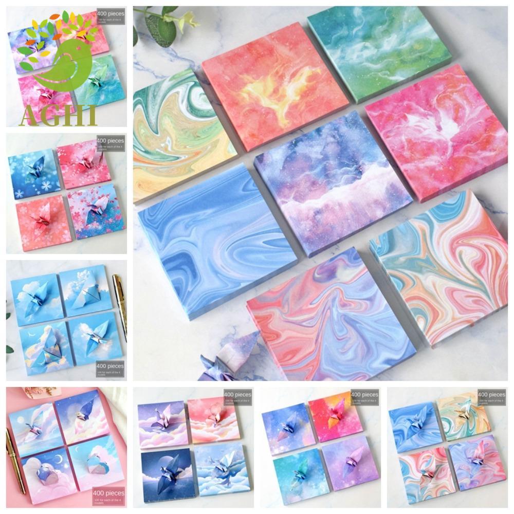 BLAZELINK 400 Chiếc Giấy Gấp Nhiều Màu Sắc, Gấp Thêu Sò Bầu Trời Đầy Sao Giấy Origami, Sáng Tạo Orig