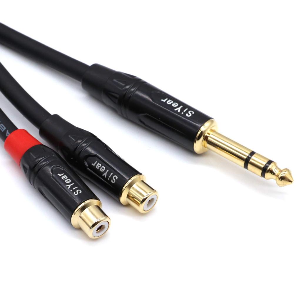 Cáp SiYear Dual RCA sang 1 / 4 ", 6.35mm (1 / 4 inch) Cáp chuyển đổi âm thanh nổi nam sang 2RCA Nữ Y
