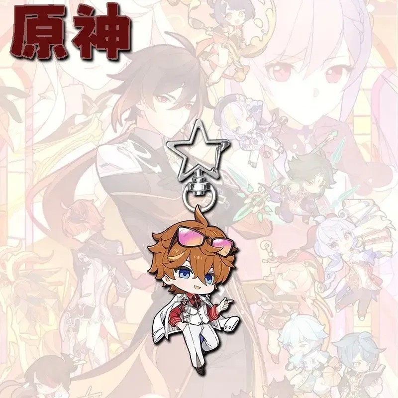 Móc khóa Genshin Impact Childe Tartaglia bản FES Chibi Móc khóa Acrylic In hình Anime Phụ kiện Trang