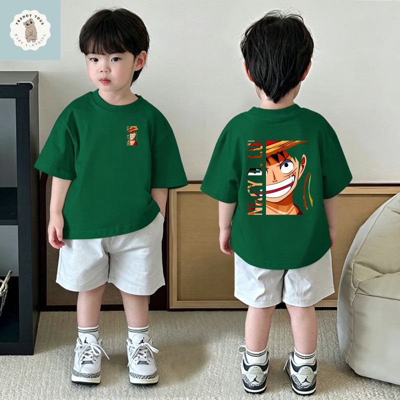 (1-12 years old) Children's short sleeved T-shirt, cartoon boy bee head T-shirt, round neck T-shirt
