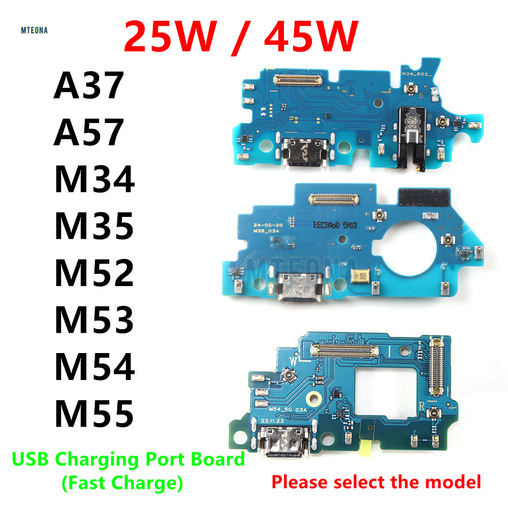 25W 45W Cổng Sạc USB Jack Dock Kết Nối Ban Sạc Cho Samsung Galaxy A37 A57 M34 M35 M52 M53 M54 M55 A3