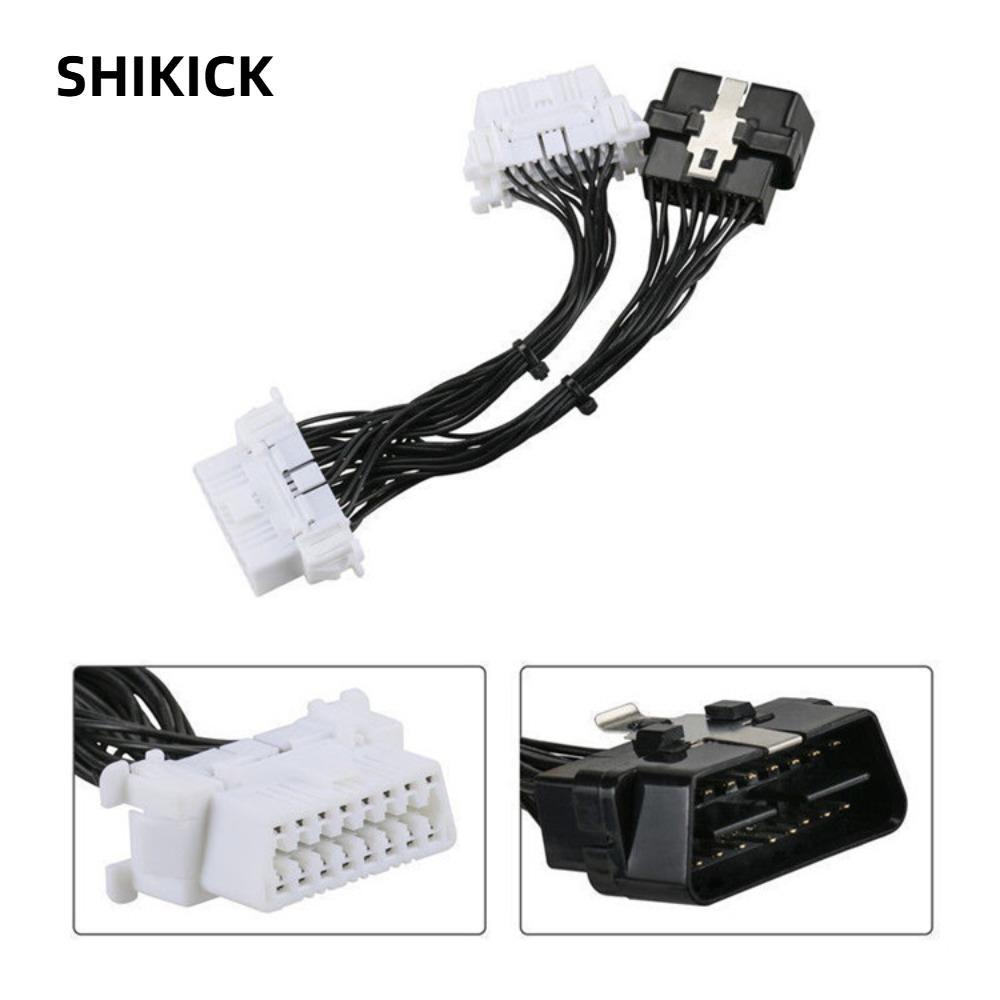SHIKICK Cáp Nối Dài Một Nam Đến Hai, Cáp Nối Dài Bộ Chia OBD 16 Pin Ô Tô Obd2, Ổn Định 2 Cổng Nữ Obd