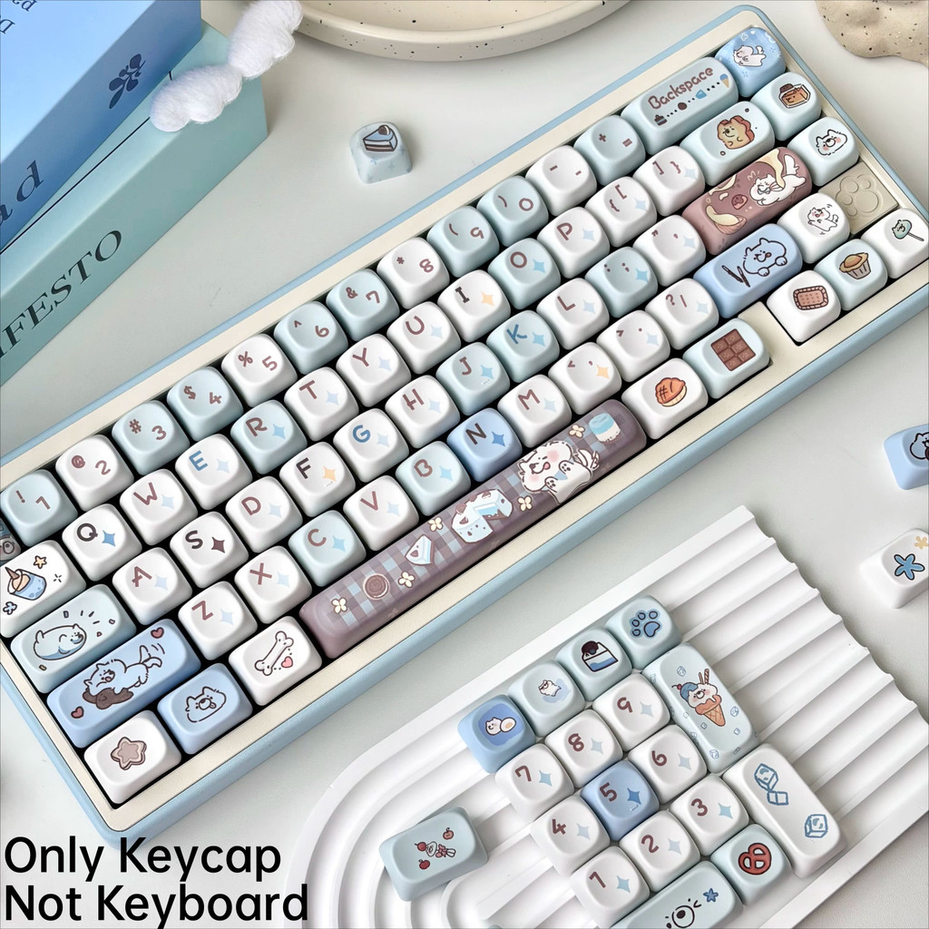PBT Keycap MOA Yeya Muối Biển Thịt Cừu Baa Hello Bỏ qua 95 114 Phím Nhuộm Thăng Hoa Bàn Phím Cơ Cros