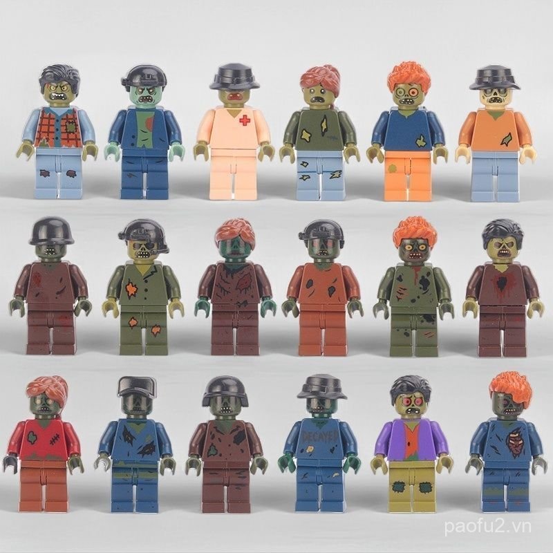 Resident Evil Zombie Khối Xây Dựng Minifigure Khu Vực Bức Xạ Kinh Dị Halloween Zombie Cảnh Hội Lego 