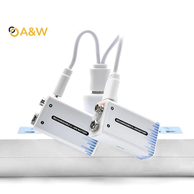 Pin A & W 9V Pin 9V li-ion Type-C Pin 9V lithium Cho Đồng Hồ Micro Đồ Chơi Cáp Sạc USB