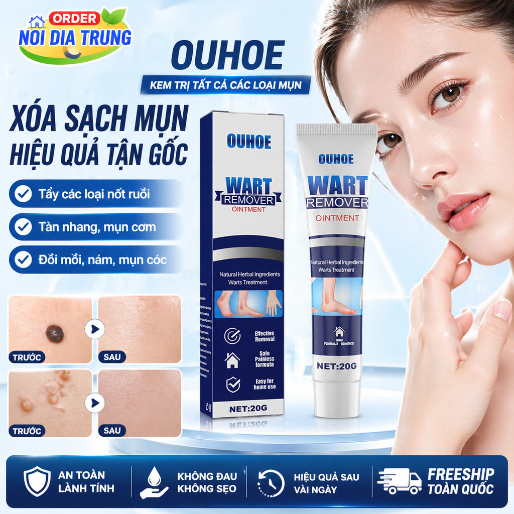 OUHOE WART REMOVER Kem Tẩy Mụn Thịt, Mụn Ruồi Chính Hãng Nhập Khẩu USA - HTshop