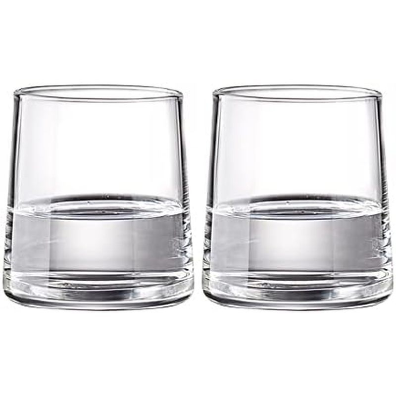 Gaolinci 2 Pcs Classic Wide Bottom Glass Mouthwash Cups, Toothbrush Holders, Bathroom Brushing Cup, 
