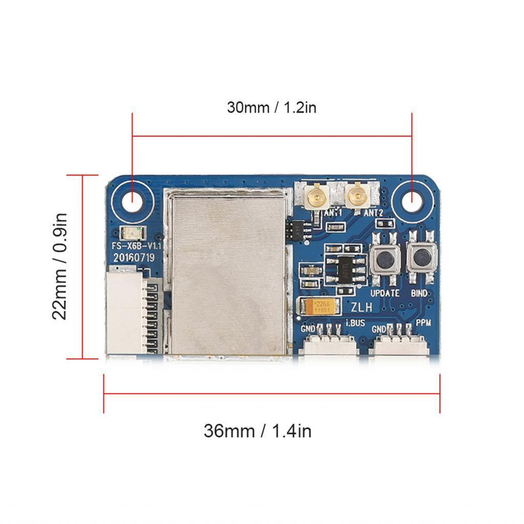 gohiking.vn Bộ thu GoolRC Flysky FS-X6B 6CH 2.4G RGB PPM I.Bus Tương thích với FS-i10 FS-i8 FS-i6X F