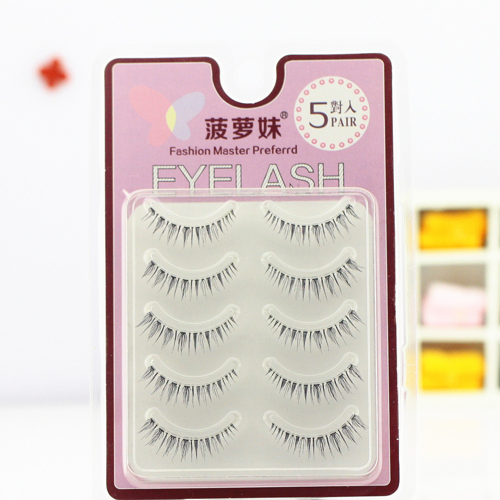 Dứa Cô Gái Tự Nhiên Ngắn Khỏa Thân Trang Điểm Đuôi Nhọn Trong Suốt Thân Lông Mi Giả MF001 Nhật Bản D