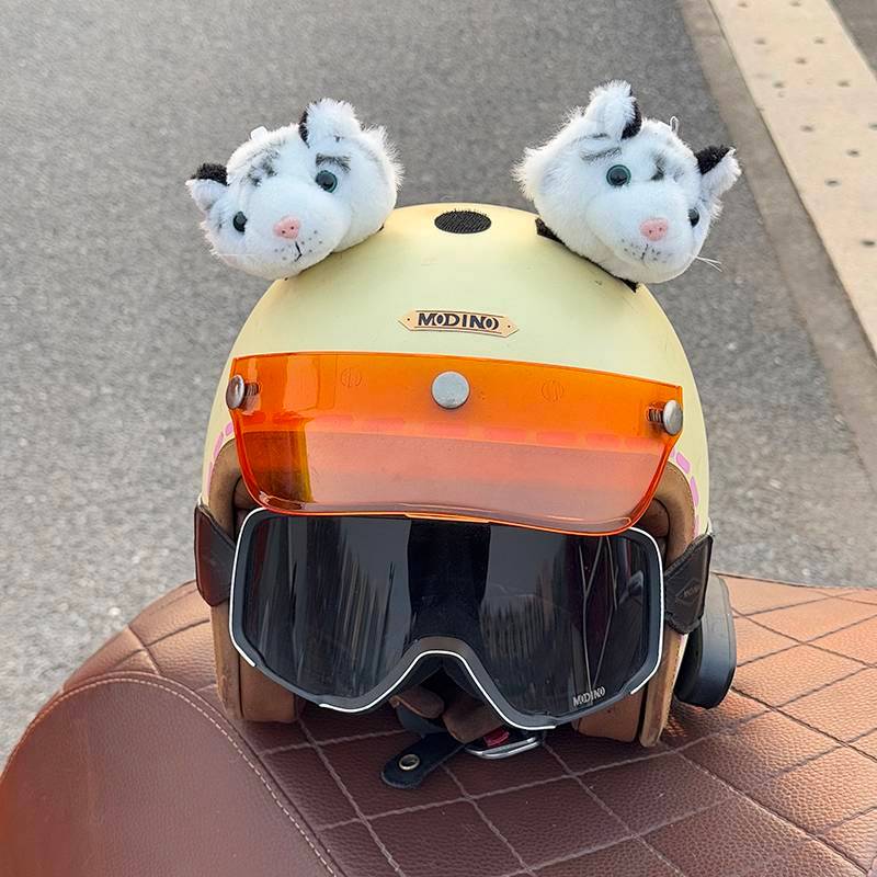 Helmet Decoration Doll Bear Stickers Tiger Tiger Head Cat Ear Motorcycle Helmet Accessories XKco