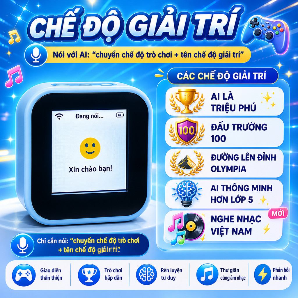 Chatbot AI Xiaozhi bản đầy đủ tiếng Việt, học tiếng Anh,  hẹn giờ, nhắc việc, phát nhạc Việt, báo th