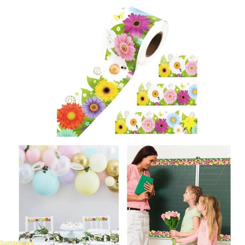 Doublebuy Flower Bulletin Board Border Scalloped Border Sticker Bulletin Border Tông đơ