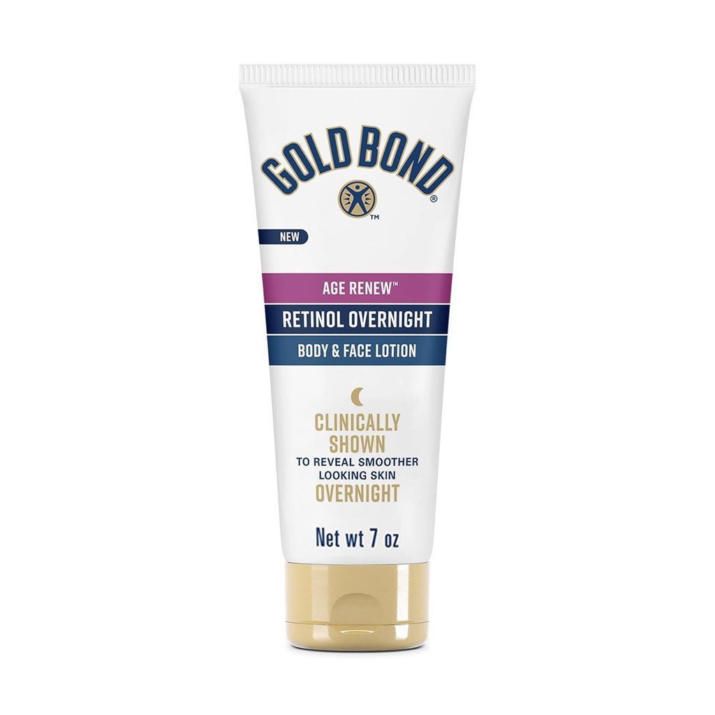 Gold Bond Age Renew Retinol Overnight Body & Face Lotion, Dengan Kompleks Retinol & Peptida, untuk K