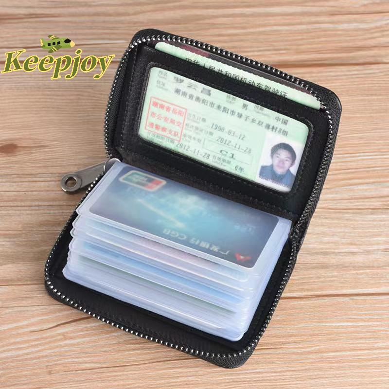 [Keepjoy] 20 Detents Cards Holders PU Business Bank Credit Bus ID Card Holder Cover Coin Pouch Ví ch