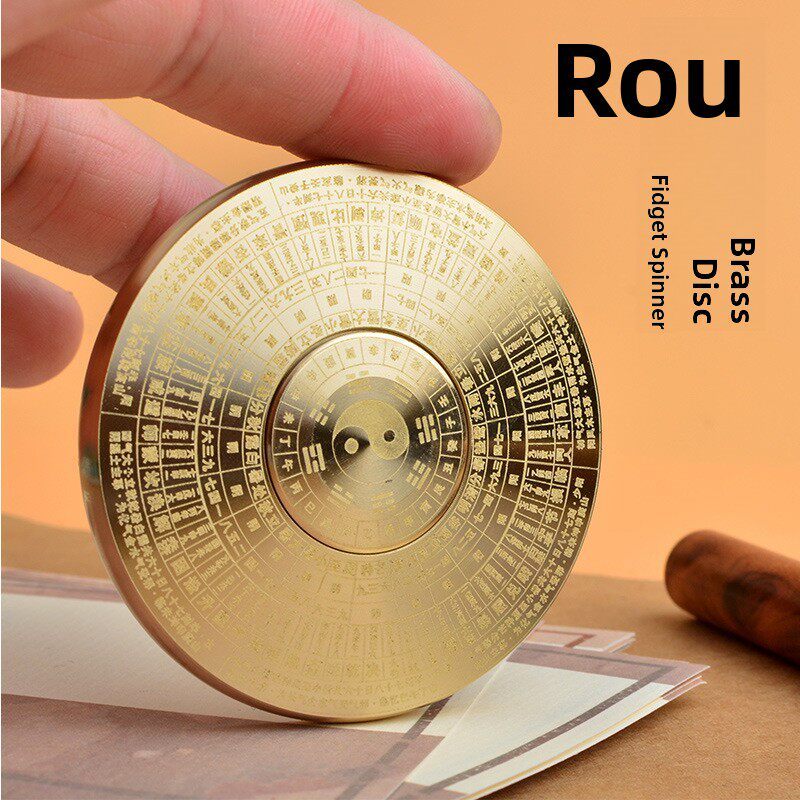 Tay quay La bàn Đồng Thau Mini Xoay 2 Mặt Cầm Tay Tiện Lợi Tay quay La bàn Đồng Thau Mini Tay quay L