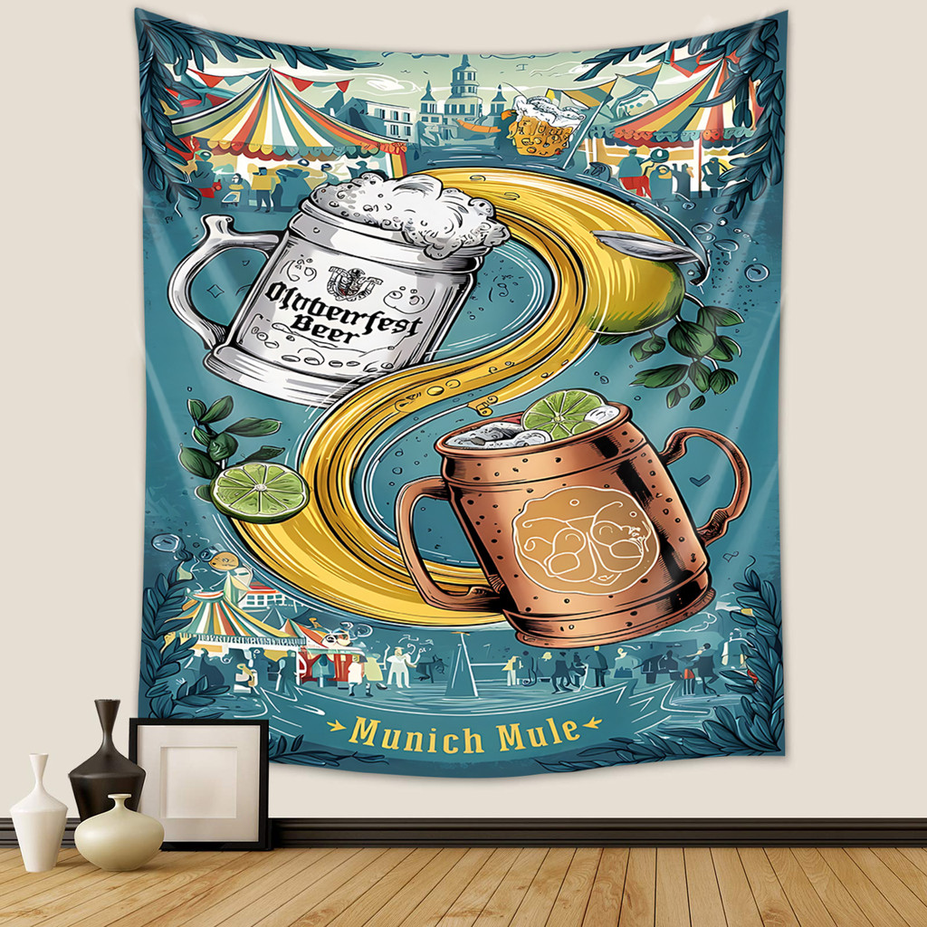 Pub Bar Bistro Trang Trí Nền Vintage Bia Thảm Oktoberfest Chủ Đề Treo Tường Biểu Ngữ Cho Đảng Nhà Th