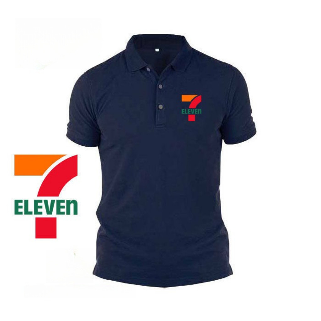 Áo polo Cotton 7-Eleven, đồng phục in logo kỹ thuật số
