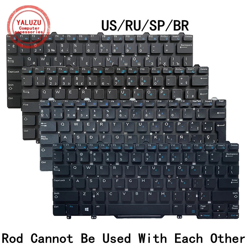 US / BR / RU / UK / SP / FR Bàn Phím Laptop MỚI Cho Dell Latitude 3340 3350 5480 5488 5490 7480 7490