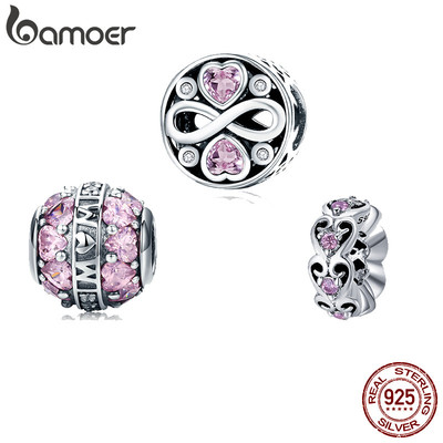 Hạt Trang Sức Bamoer SCC215 Bạc Sterling 925 Hình Bướm Và Trái Tim Đáng Yêu Nhân Ngày Của Mẹ