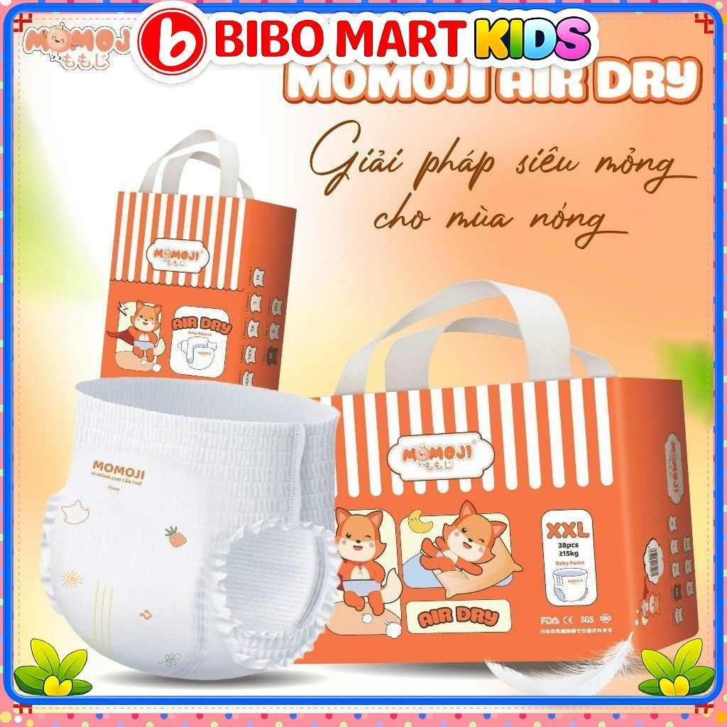 Tã Bỉm Quần MOMOJI AIR DRY Êm Mềm, Siêu Khô Thoáng, An Toàn Cho Bé không quà