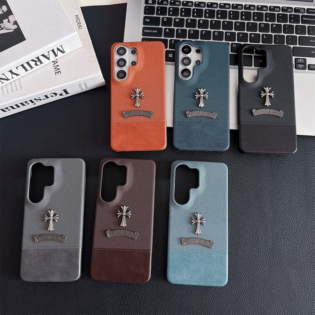 Chrome Cross PU Splice Leather Case cho Google Pixel 8 9 10 A PRO XL Vỏ bảo vệ chống sốc