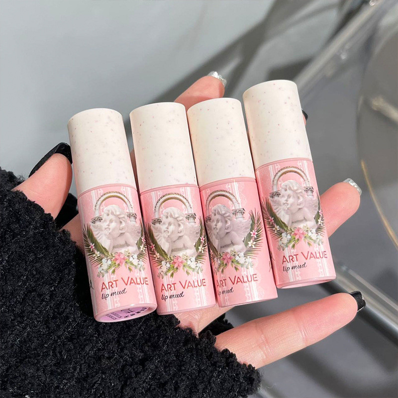 [Hàng có sẵn] Art Value Art Value Little Angel Soft Mist Lip Mud Velvet Matte Lip Glaze Grey Pink Wh