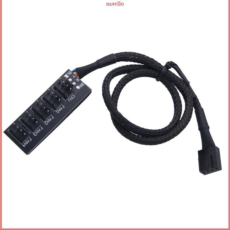 PWM Fan Adapter 5 Way Splitter for 4Pin Computer Motherboards Fan Controller