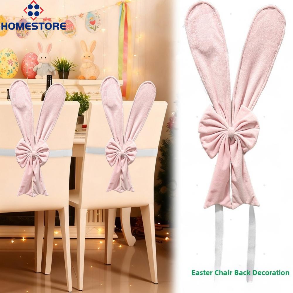 [Homestore]Bunny Ear Chair Back Easter Bunny Ears Fabric Chair Accessory Easy To Attach