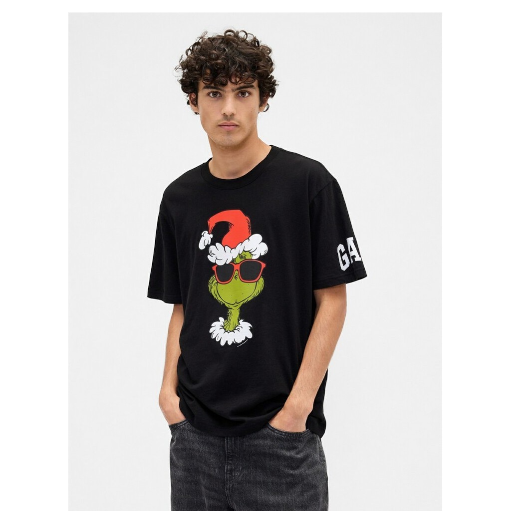 Gop Áo Thun Oversize The Grinch Giáng Sinh Vải Cotton Chất Lượng Cao