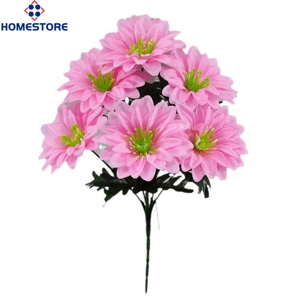[Homestore]6 Heads Silk Peony Chrysanthemum Artificial Flowers for Home Decor Table