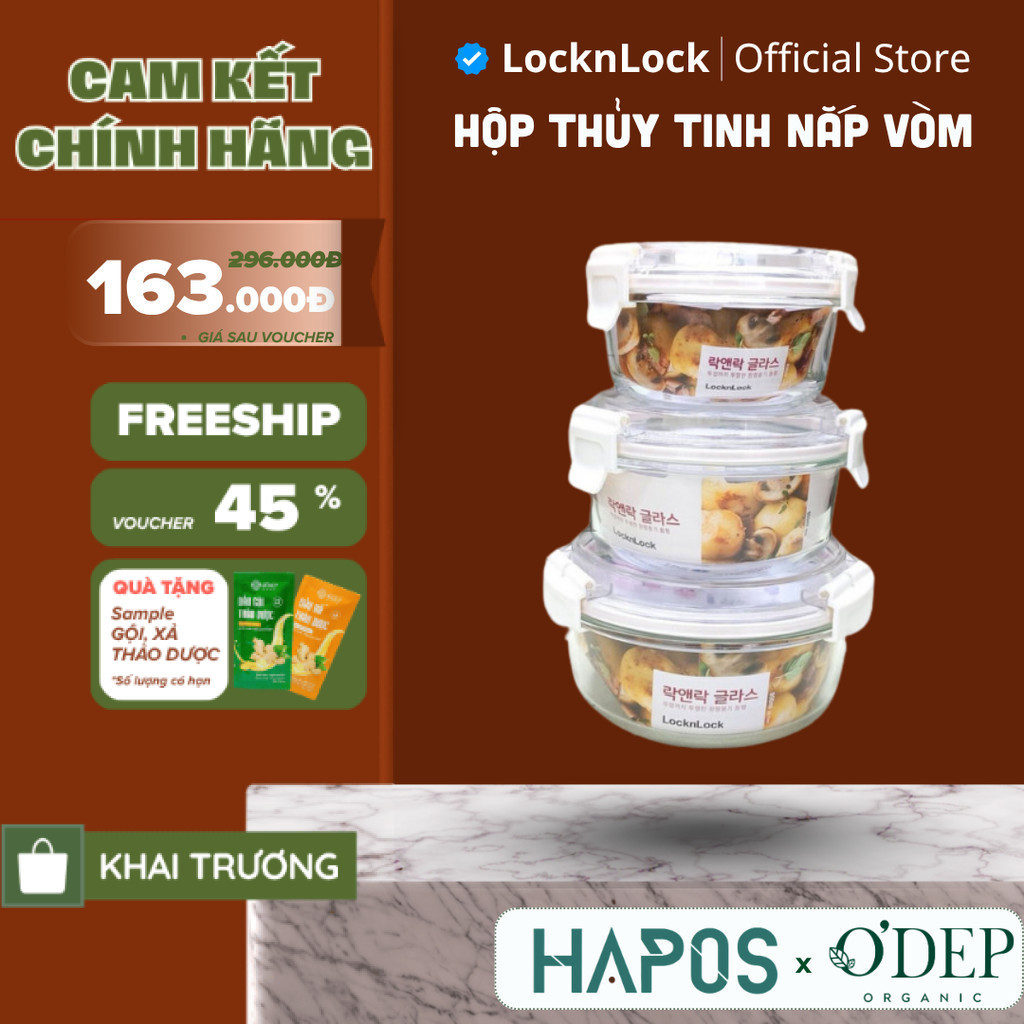 Hộp thủy tinh nắp vòm tritan 950ml Chính hãng LocknLock LLG896 - HAPOS LOF