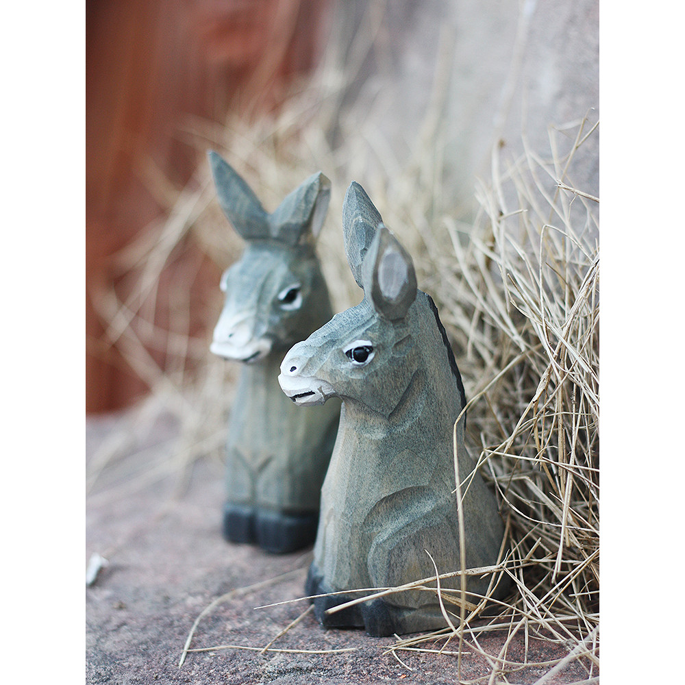 Hươu Demon Shop Little Donkey Nguyên Chất Handmade Gỗ Khắc Đồ Trang Trí Little Donkey Gỗ Chắc Chắn Đ