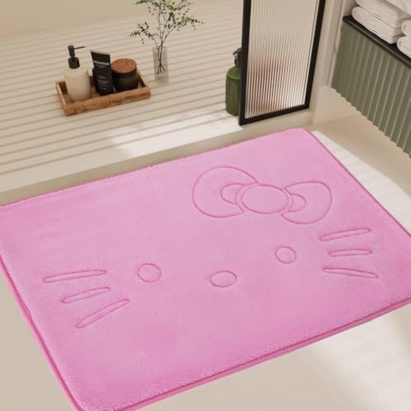 Cute Cartoon Pink Area Rugs for Bedroom Living Room Bathroom Rugs Bath Mat Door Mat Super Soft Memor