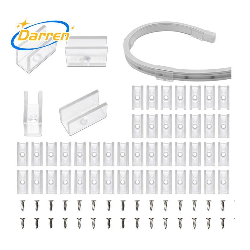 Dây Đèn Neon Gắn Chân Đế, 100 Chiếc Đèn Neon Lắp Đặt Cố Định Kẹp Phụ Kiện Cho 6x12mm LED Neon Flex S