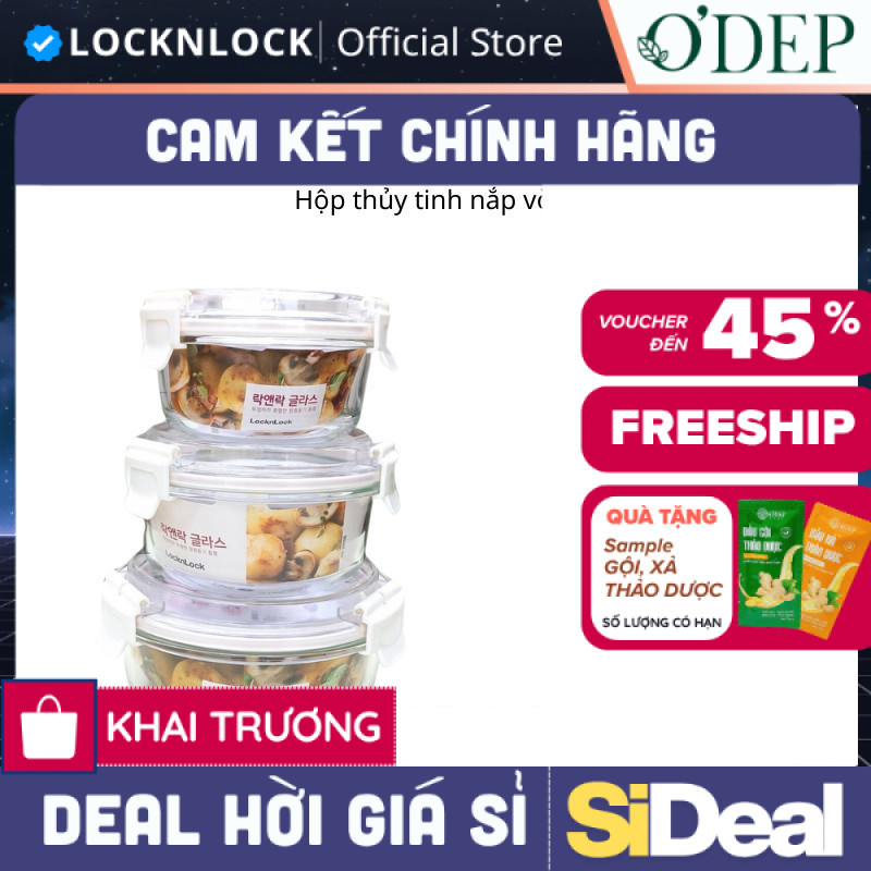 Hộp thủy tinh nắp vòm tritan 950ml Chính hãng LocknLock LLG896 - SIDEAL SIL