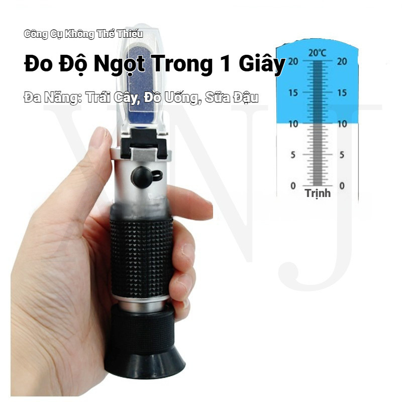 Khúc Xạ Kế Đo Đường RHB-20ATC - Đo Độ Ngọt Trái Cây, Nước Mía, Sữa Đậu Nành Cho Vườn, Nông Trại