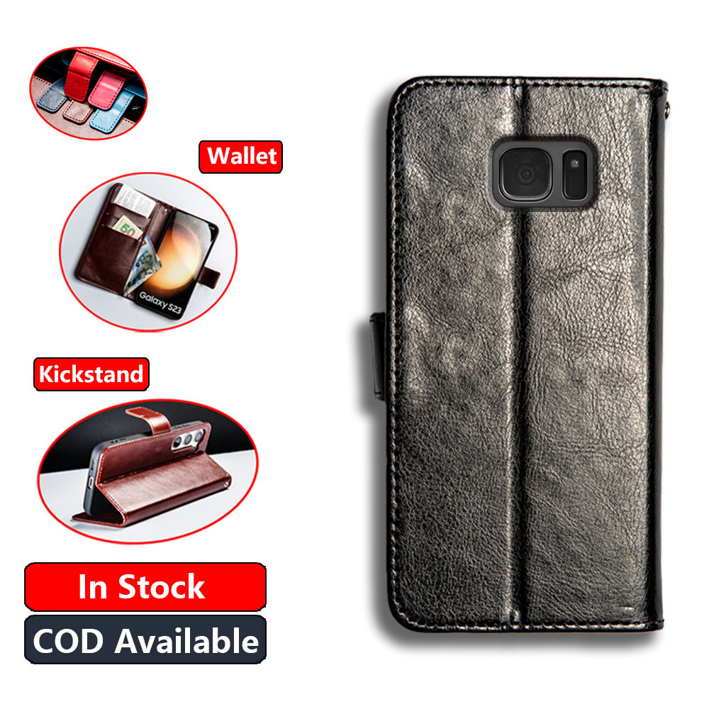 Da Cổ Điển Cho Samsung Galaxy S7 Edge SM-G935F SM-G935FD SM-G930F Ví Vintage Folio Case Flip Cover Đ