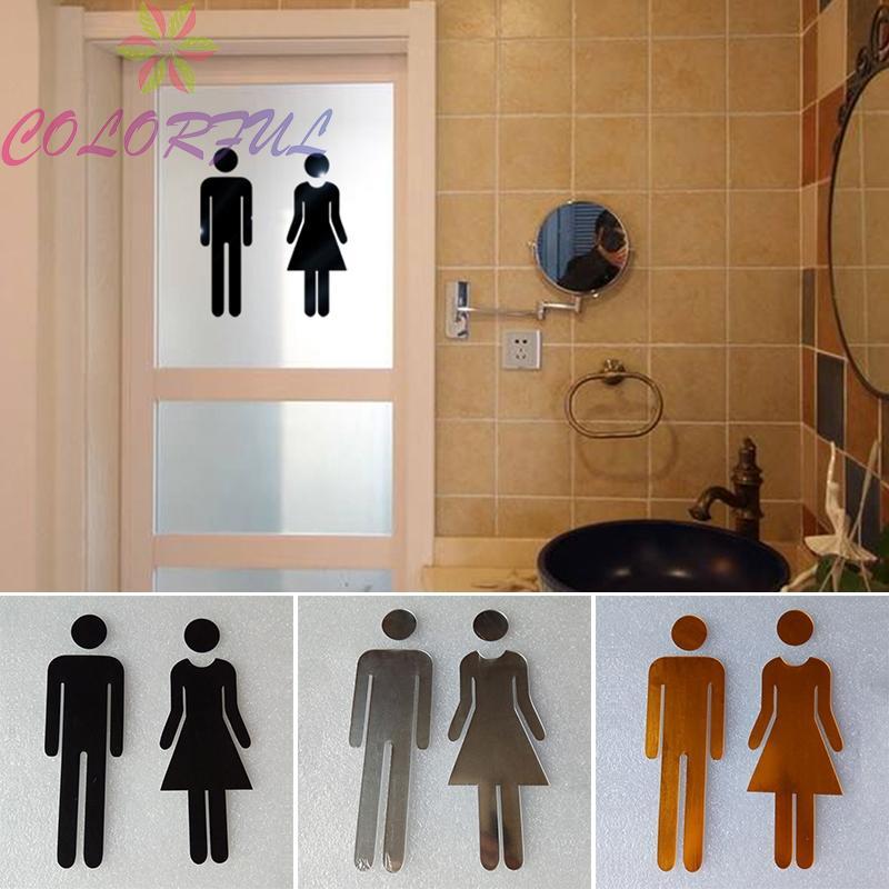 Toilet Sign Stickers 1 pair Display MEN & WOMEN Hotel Restaurant Decor