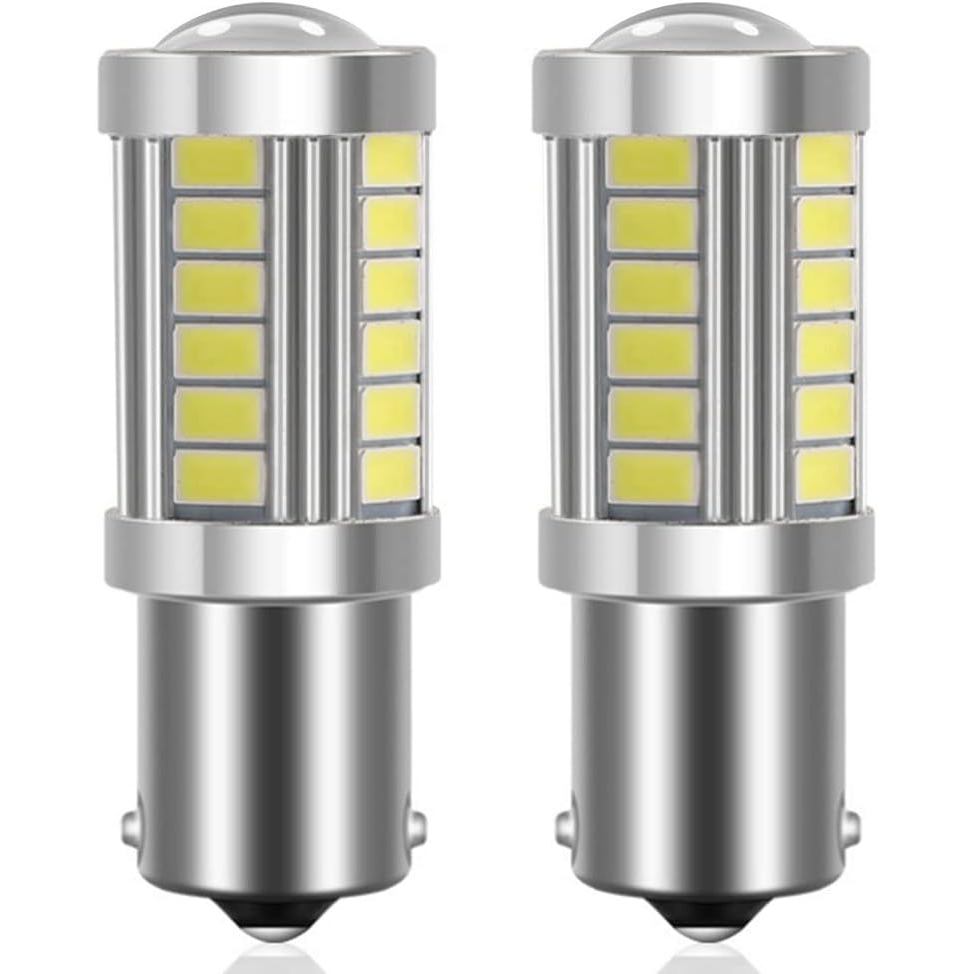 1156 Bóng đèn LED siêu sáng, 1500 Lumens, có ống kính máy chiếu. Đèn hậu lùi dự phòng, 2 gói, Trắng 