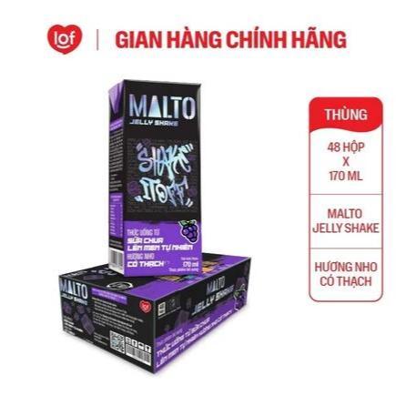 Sữa chua lên men tự nhiên MALTO Jelly Shake Shake It Off hương nho có thạch thùng 48 hộp x 170ml Hàn