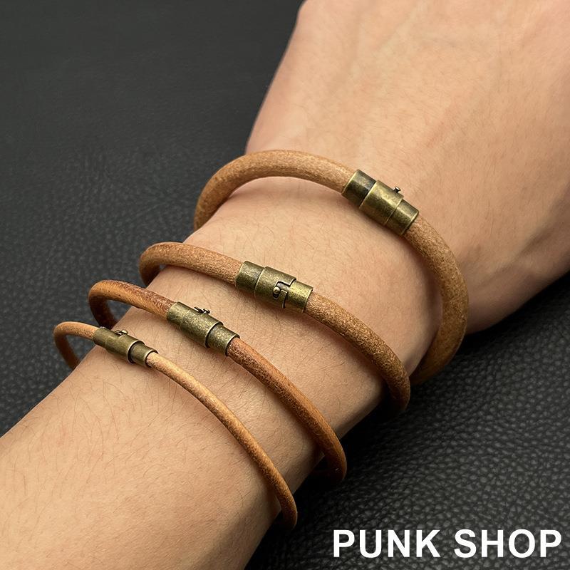 Vòng tay da bò Goros Style 6mm Phong cách từ tính 3785