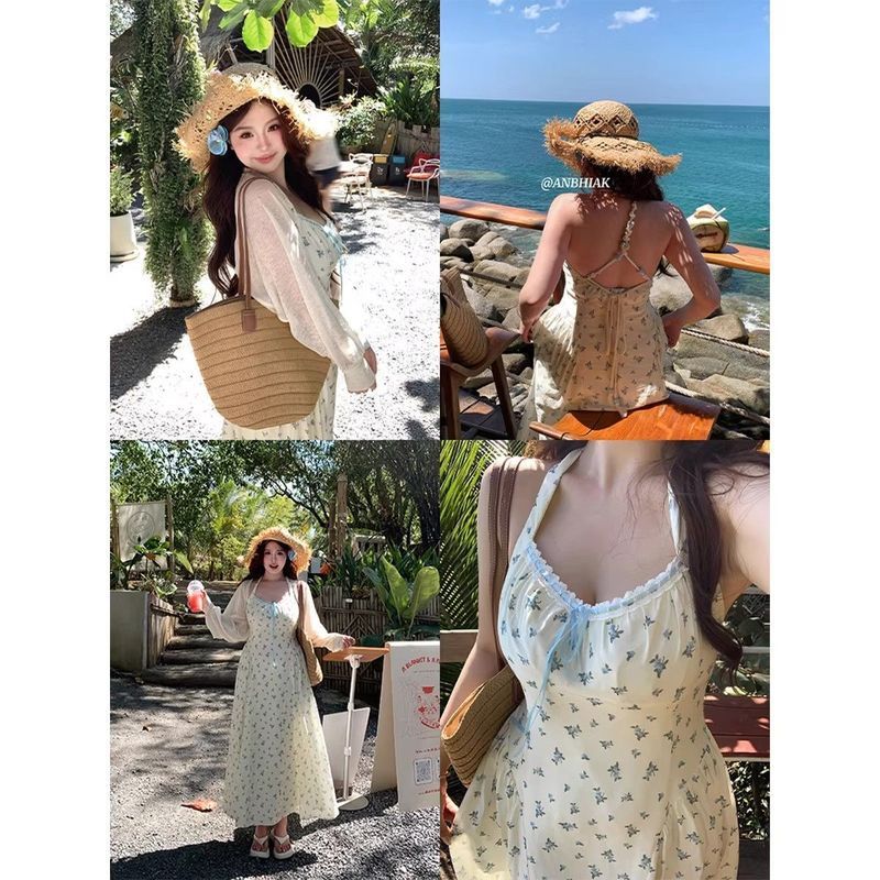 【Bess's house-bigsize】Bộ đồ hai món gồm váy dây hoa và đính cườm, phù hợp nhiều size，đầm hoa nhí bigsize，váy tiểu thư sang chảnh，váy hoa nhí bigsize | BigBuy360 - bigbuy360.vn