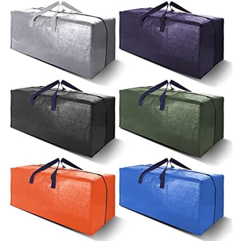 Heavy Duty Extra Large Moving Bags W/Backpack Straps - Strong Handles & Zippers, Storage Totes For S